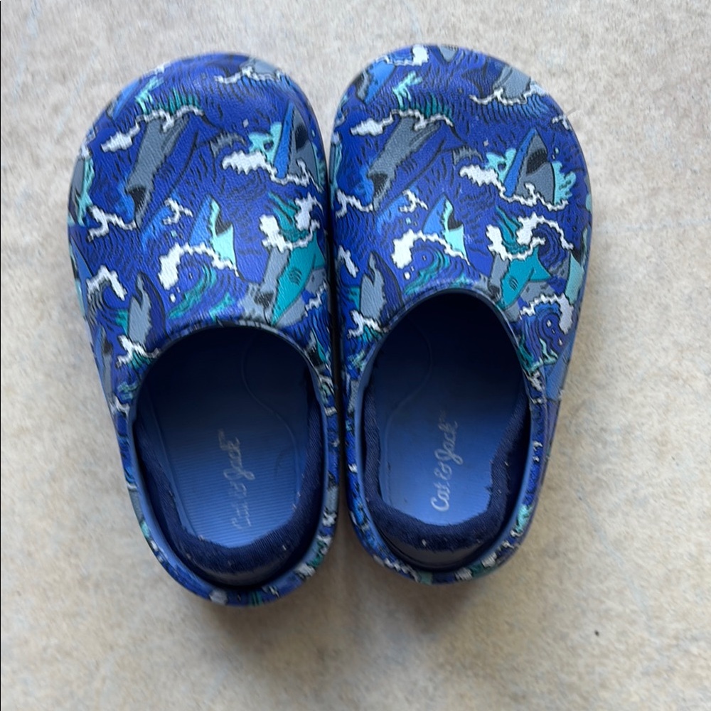 Kids Blue Shark Print Shoes